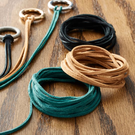 Black, Toast and Green Soft Leather Lace Cording By Bead Landing™